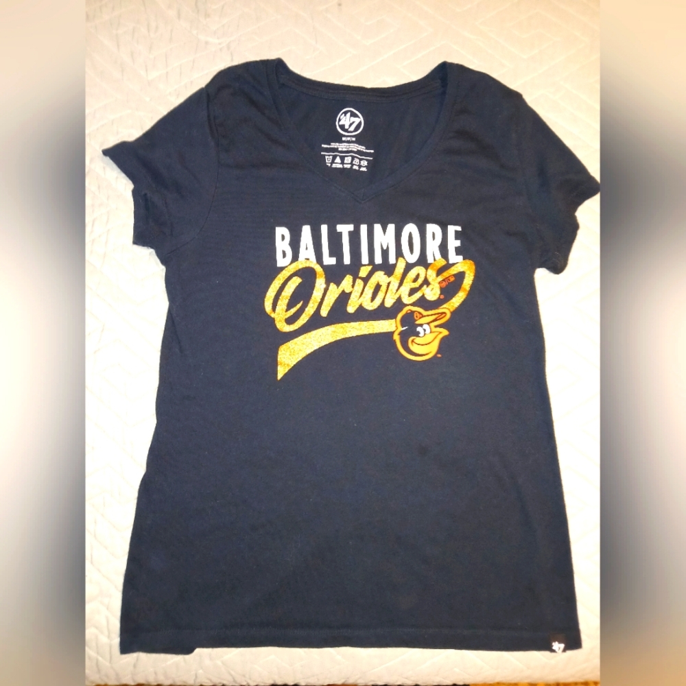 Baltimore Orioles Glitter T Sz M EUC